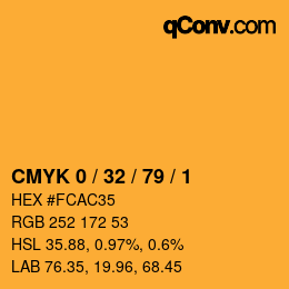 Color code: CMYK 0 / 32 / 79 / 1 | qconv.com
