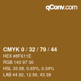 カラーコード: CMYK 0 / 32 / 79 / 44 | qconv.com