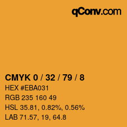 Farbcode: CMYK 0 / 32 / 79 / 8 | qconv.com