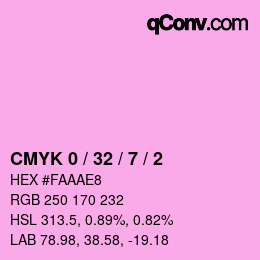 颜色代码: CMYK 0 / 32 / 7 / 2 | qconv.com