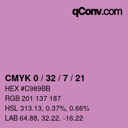 カラーコード: CMYK 0 / 32 / 7 / 21 | qconv.com