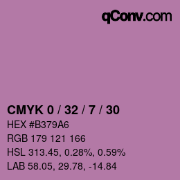 Farbcode: CMYK 0 / 32 / 7 / 30 | qconv.com
