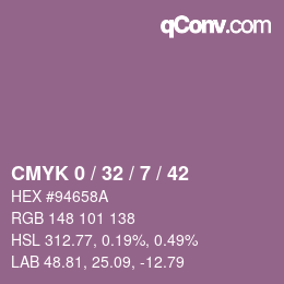 カラーコード: CMYK 0 / 32 / 7 / 42 | qconv.com