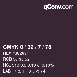 カラーコード: CMYK 0 / 32 / 7 / 78 | qconv.com