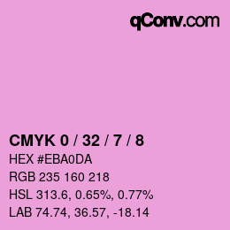 カラーコード: CMYK 0 / 32 / 7 / 8 | qconv.com