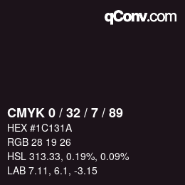 Color code: CMYK 0 / 32 / 7 / 89 | qconv.com