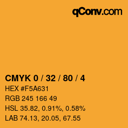 Color code: CMYK 0 / 32 / 80 / 4 | qconv.com