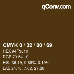 Color code: CMYK 0 / 32 / 80 / 69 | qconv.com