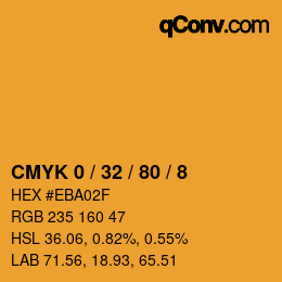 カラーコード: CMYK 0 / 32 / 80 / 8 | qconv.com