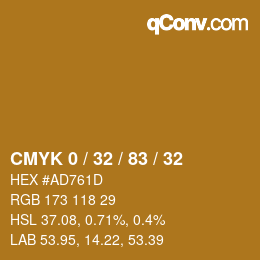 Color code: CMYK 0 / 32 / 83 / 32 | qconv.com