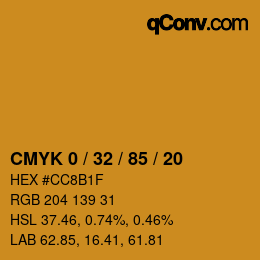 Color code: CMYK 0 / 32 / 85 / 20 | qconv.com
