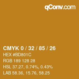 Color code: CMYK 0 / 32 / 85 / 26 | qconv.com