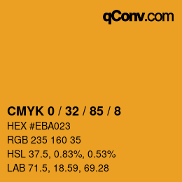 Código de color: CMYK 0 / 32 / 85 / 8 | qconv.com