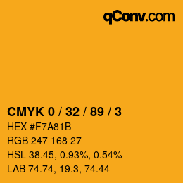 Color code: CMYK 0 / 32 / 89 / 3 | qconv.com