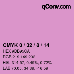 カラーコード: CMYK 0 / 32 / 8 / 14 | qconv.com