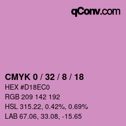 カラーコード: CMYK 0 / 32 / 8 / 18 | qconv.com