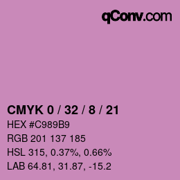 Farbcode: CMYK 0 / 32 / 8 / 21 | qconv.com