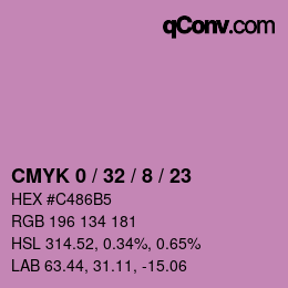 Farbcode: CMYK 0 / 32 / 8 / 23 | qconv.com