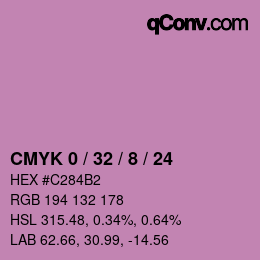 Farbcode: CMYK 0 / 32 / 8 / 24 | qconv.com