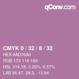 カラーコード: CMYK 0 / 32 / 8 / 32 | qconv.com