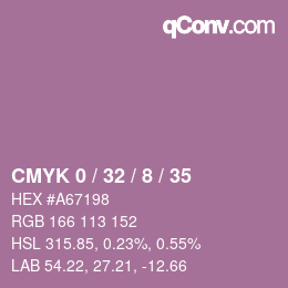 カラーコード: CMYK 0 / 32 / 8 / 35 | qconv.com