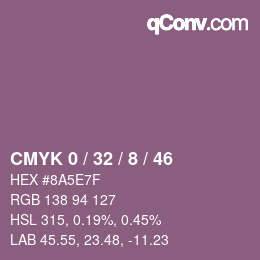 カラーコード: CMYK 0 / 32 / 8 / 46 | qconv.com