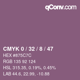 カラーコード: CMYK 0 / 32 / 8 / 47 | qconv.com