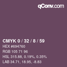 カラーコード: CMYK 0 / 32 / 8 / 59 | qconv.com