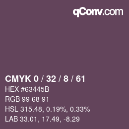 カラーコード: CMYK 0 / 32 / 8 / 61 | qconv.com