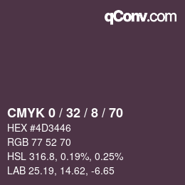Color code: CMYK 0 / 32 / 8 / 70 | qconv.com