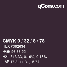 カラーコード: CMYK 0 / 32 / 8 / 78 | qconv.com