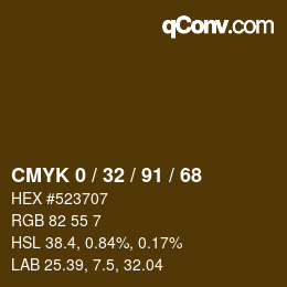 カラーコード: CMYK 0 / 32 / 91 / 68 | qconv.com
