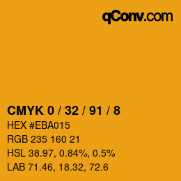カラーコード: CMYK 0 / 32 / 91 / 8 | qconv.com