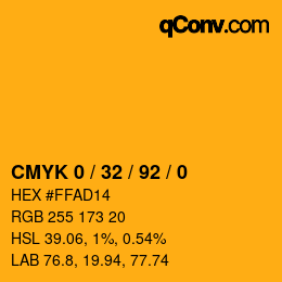 Color code: CMYK 0 / 32 / 92 / 0 | qconv.com