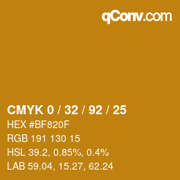 Color code: CMYK 0 / 32 / 92 / 25 | qconv.com