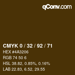 カラーコード: CMYK 0 / 32 / 92 / 71 | qconv.com
