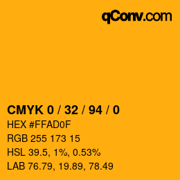 Color code: CMYK 0 / 32 / 94 / 0 | qconv.com