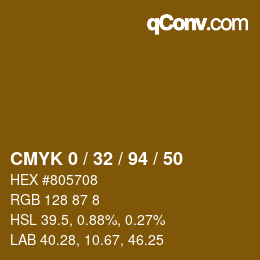 カラーコード: CMYK 0 / 32 / 94 / 50 | qconv.com