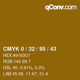 Color code: CMYK 0 / 32 / 95 / 43 | qconv.com