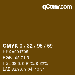 Farbcode: CMYK 0 / 32 / 95 / 59 | qconv.com