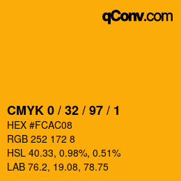Color code: CMYK 0 / 32 / 97 / 1 | qconv.com