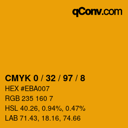 カラーコード: CMYK 0 / 32 / 97 / 8 | qconv.com