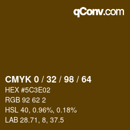 カラーコード: CMYK 0 / 32 / 98 / 64 | qconv.com