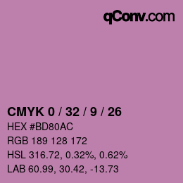 カラーコード: CMYK 0 / 32 / 9 / 26 | qconv.com
