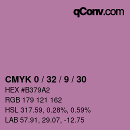 カラーコード: CMYK 0 / 32 / 9 / 30 | qconv.com