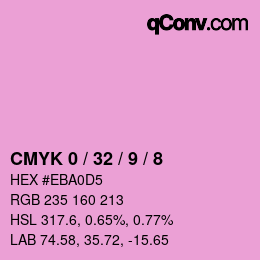 Farbcode: CMYK 0 / 32 / 9 / 8 | qconv.com
