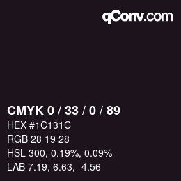 Color code: CMYK 0 / 33 / 0 / 89 | qconv.com