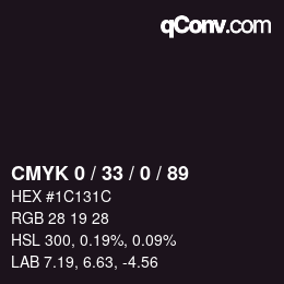 Color code: CMYK 0 / 33 / 0 / 89 | qconv.com