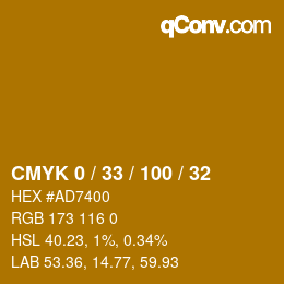 Color code: CMYK 0 / 33 / 100 / 32 | qconv.com
