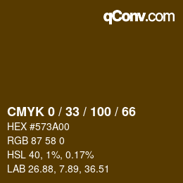 颜色代码: CMYK 0 / 33 / 100 / 66 | qconv.com